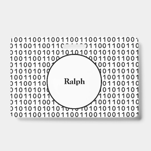 Binäre Code-Computersprache mit Namen Ausweis (Vorderseite)