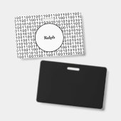Binäre Code-Computersprache mit Namen Ausweis (Vorder- & Rückseite)