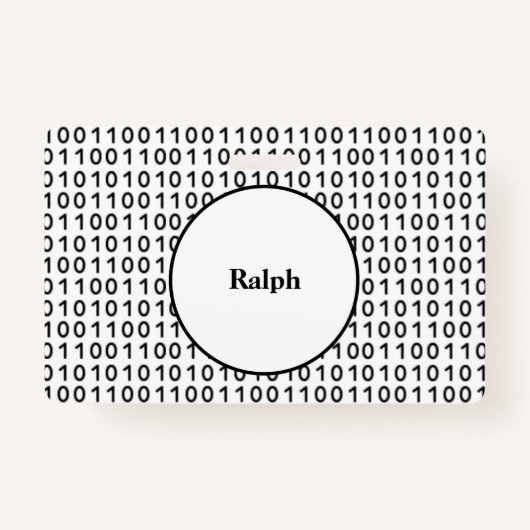 Binäre Code-Computersprache mit Namen Ausweis (Vorderseite)