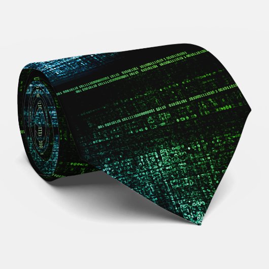Binäre Codeansicht Krawatte (Gerollt)