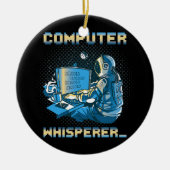 Binäre Codierung von Computer Whisperer-Programmie Keramik Ornament (Vorne)
