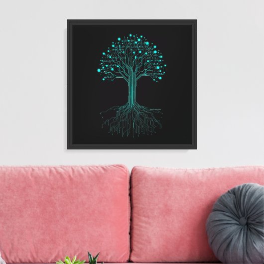 Binäre Codierungsprogrammierer Grafikdesign für Co Leinwanddruck (Insitu (Wohnzimmer))