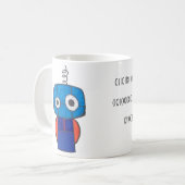 Binäre Coffeemarke-Tasse mit Robot Kaffeetasse (Vorderseite Links)