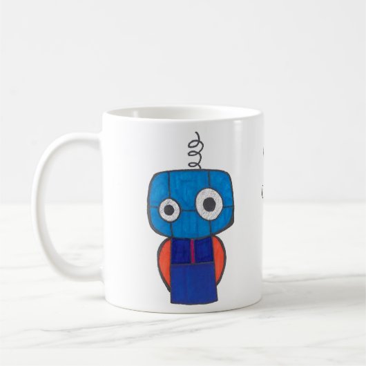 Binäre Coffeemarke-Tasse mit Robot Kaffeetasse (Links)