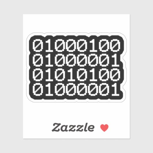 BINÄRE DATEN AUFKLEBER (Blatt)