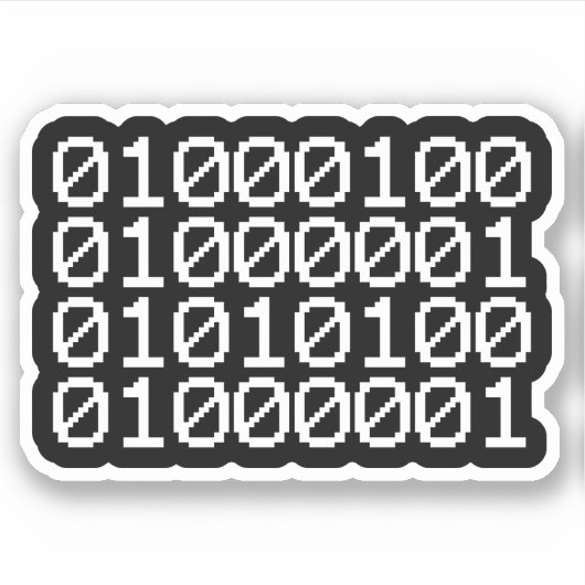 BINÄRE DATEN AUFKLEBER (Vorderseite)