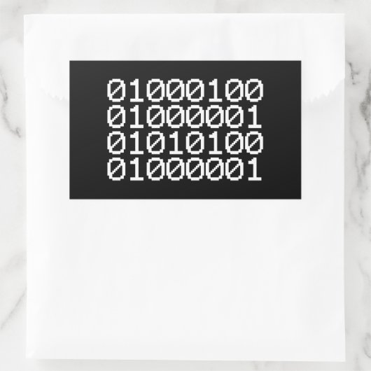 BINÄRE DATEN RECHTECKIGER AUFKLEBER (Tasche)