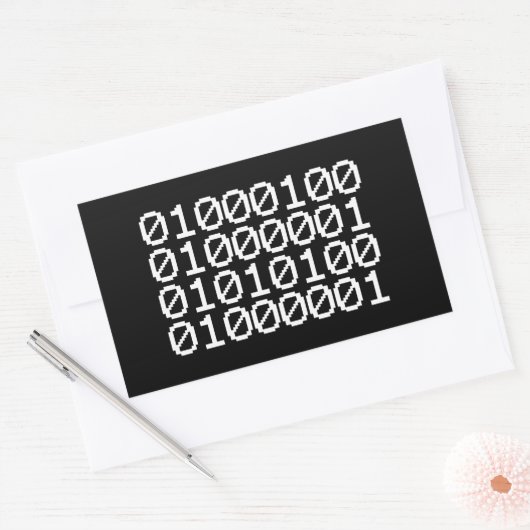 BINÄRE DATEN RECHTECKIGER AUFKLEBER (Umschlag)