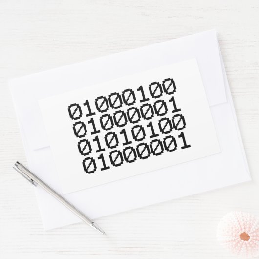 BINÄRE DATEN RECHTECKIGER AUFKLEBER (Umschlag)