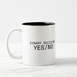 Binäre Entscheidung Ja Nein Minimalistisch Zweifarbige Tasse
