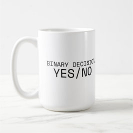 Binäre Entscheidung Ja Nein Minimalistische große Kaffeetasse