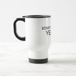 Binäre Entscheidung Ja Nein Minimalistische Schrei Reisebecher