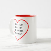 Binäre Liebe Zweifarbige Tasse (Vorderseite Links)