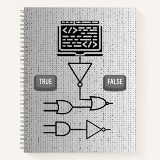 Binäre Logik-Spiralnotizbuch – Modernes Design  Notizblock