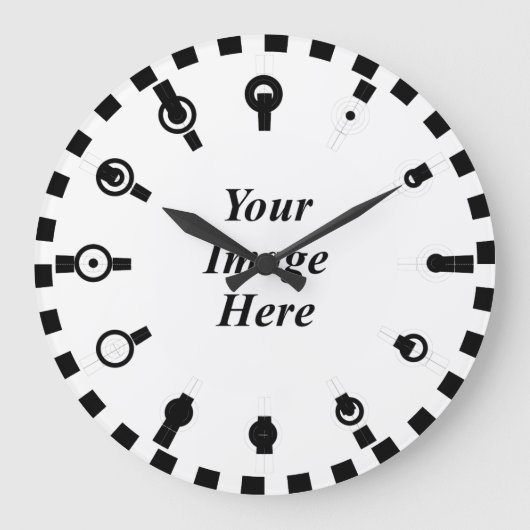 Binäre Objektsperre /w S-Zeichen von Kenneth Yonci Große Wanduhr (Vorderseite)