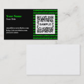 Binäre QR Code-Visitenkarte - einfarbiges Grün Visitenkarte (Vorne/Hinten)