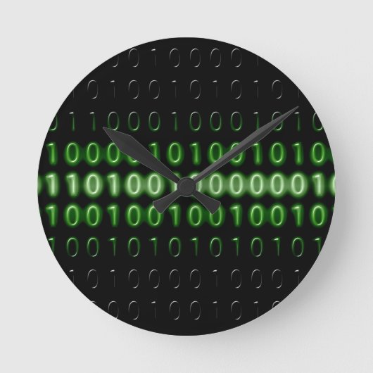 binärer Code-475664 BINARY CODE COMPUTERWORLD COMP Runde Wanduhr (Vorderseite)