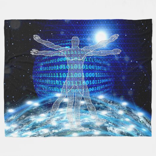 BINÄRER CODE FLEECEDECKE (Vorderseite (Horizontal))