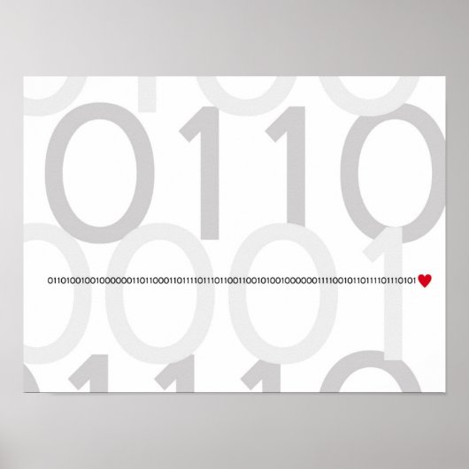 Binärer Code I Liebe Sie poster Geek heart (Vorne)