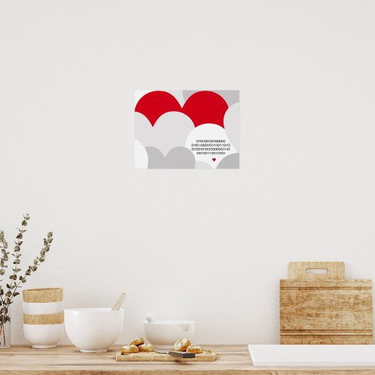 Binärer Code I Liebe Sie poster Geek heart (Küche)