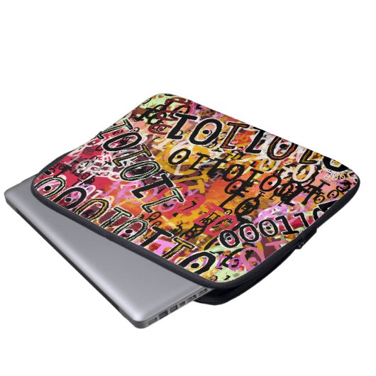 Binärer Code Laptopschutzhülle (Vorne Knopf)