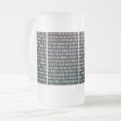 Binärer Code-mattierte Glasbier-Tasse Mattglas Bierglas (Vorderseite Links)