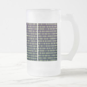 Binärer Code-mattierte Glasbier-Tasse Mattglas Bierglas