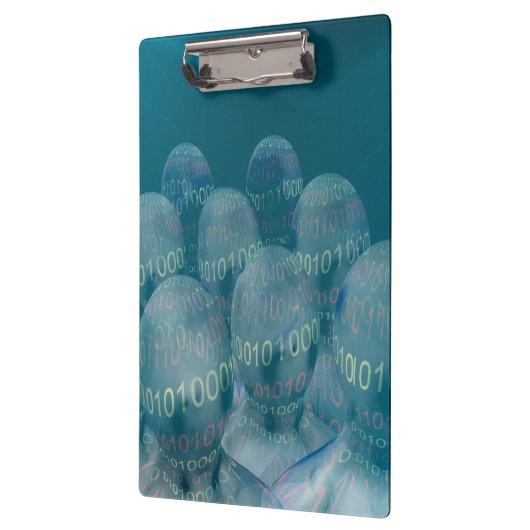 binärer Code , Mensch und digitale Kommunikation . Klemmbrett (Links)