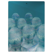 binärer Code , Mensch und digitale Kommunikation . Klemmbrett (Rückseite)