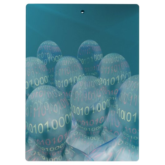 binärer Code , Mensch und digitale Kommunikation . Klemmbrett (Rückseite)