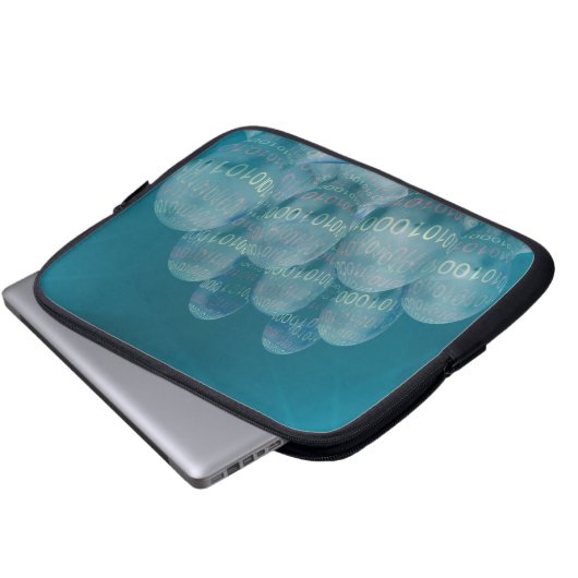 binärer Code , Mensch und digitale Kommunikation . Laptopschutzhülle (Vorne Knopf)