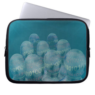 binärer Code , Mensch und digitale Kommunikation . Laptopschutzhülle