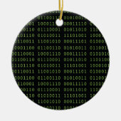 Binärer Code-Weihnachten mit Namen Keramikornament (Vorne)