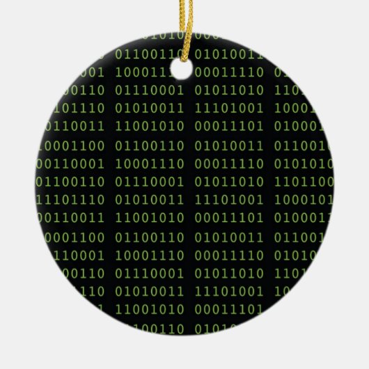 Binärer Code-Weihnachten mit Namen Keramikornament (Vorne)
