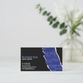 Binärer Riss - Blau Visitenkarte (Stehend Vorderseite)