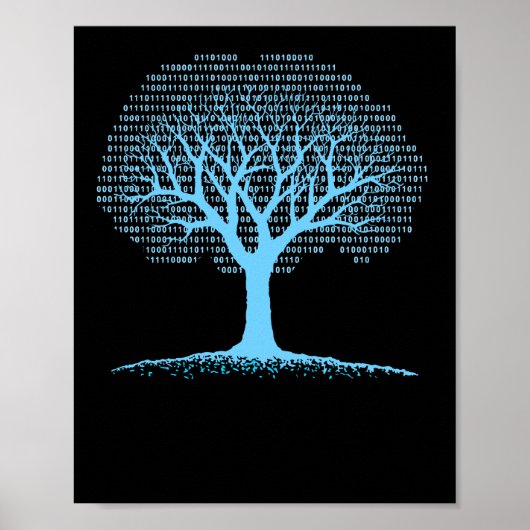 Binärer Tree-Computer-Coding-T - Shirt Poster (Vorne)