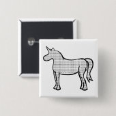 Binäres Einhorn Button (Vorne & Hinten)