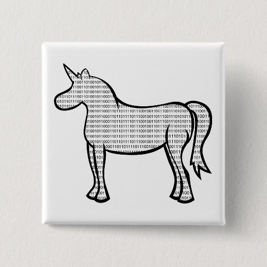 Binäres Einhorn Button (Vorderseite)