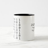 Binäres Koffein und Witz 11 Zweifarbige Tasse (Mittel)