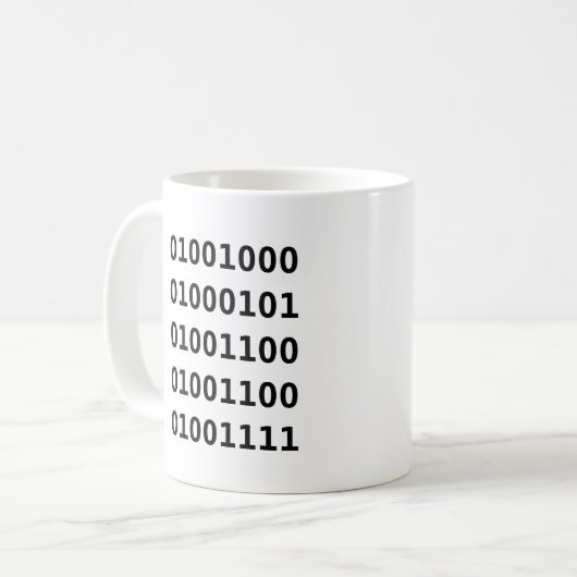 Binärkode Kaffeetasse (Vorderseite Links)