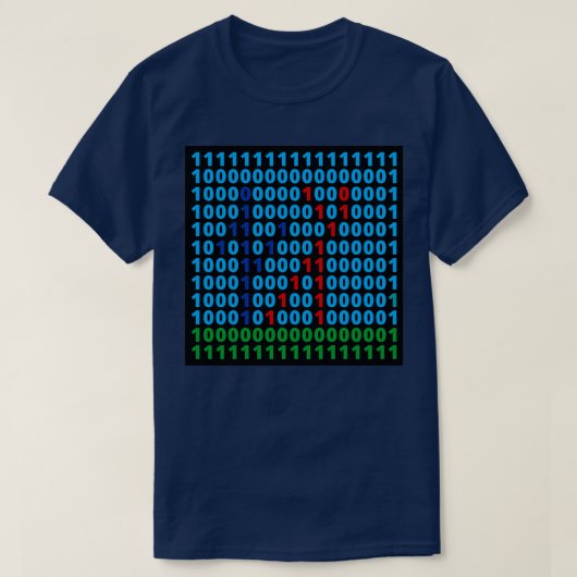 Binärkode-Matrix für Stickmen Martial Arts Spaß T-Shirt (Design vorne)