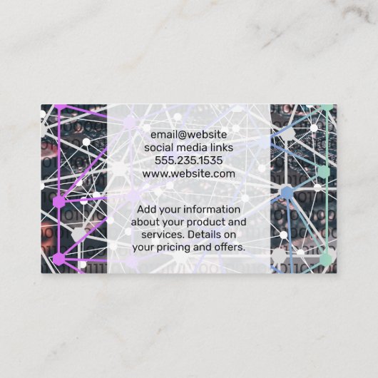 Binärkode | Netzwerk | Tech Visitenkarte (Rückseite)