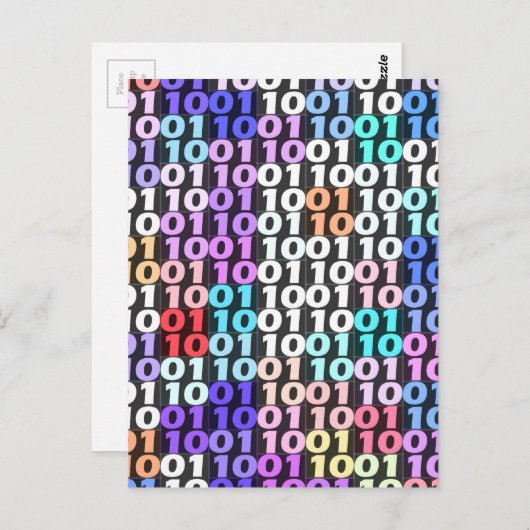 Binärkode Postkarte (Vorne/Hinten)