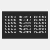 Binärkode Rechteckiger Aufkleber (Vorderseite)