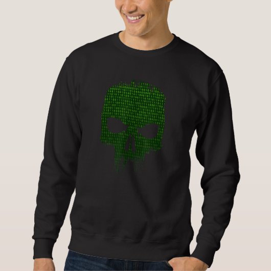 Binärkode-Skull-Computerprogrammierer Entwickler T Sweatshirt (Vorderseite)