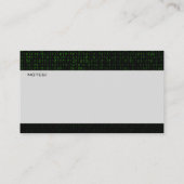 Binärkodierer Computergrün Visitenkarte (Rückseite)