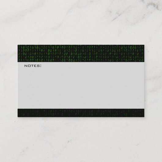 Binärkodierer Computergrün Visitenkarte (Rückseite)