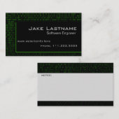 Binärkodierer Computergrün Visitenkarte (Vorne/Hinten)