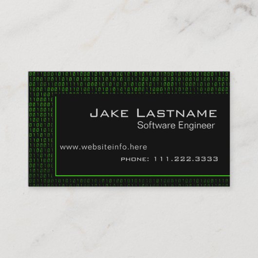 Binärkodierer Computergrün Visitenkarte (Vorderseite)