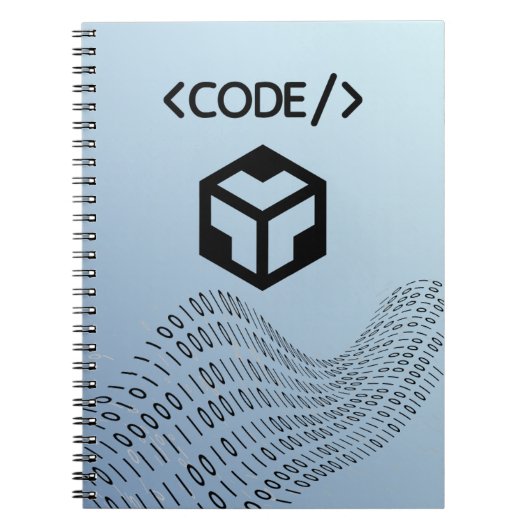 Binärlogik-Spiralnotizbuch – Modernes Design Notizblock (Vorderseite)